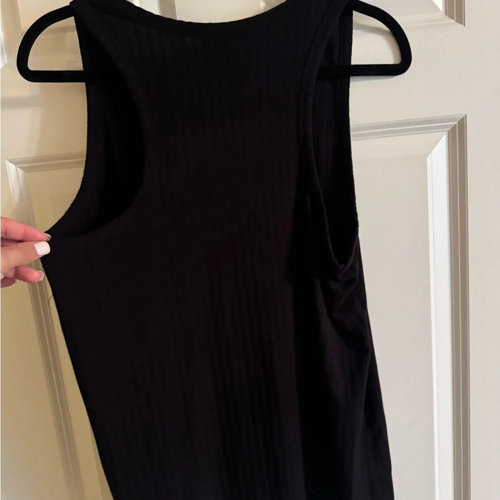 Daily Ritual Black Ribbed Tank Top - Picture 3 of 5